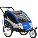 ProSeries 2-Seat Blue Multi-Use Bike Trailer and 3-Wheel Jogger Combo