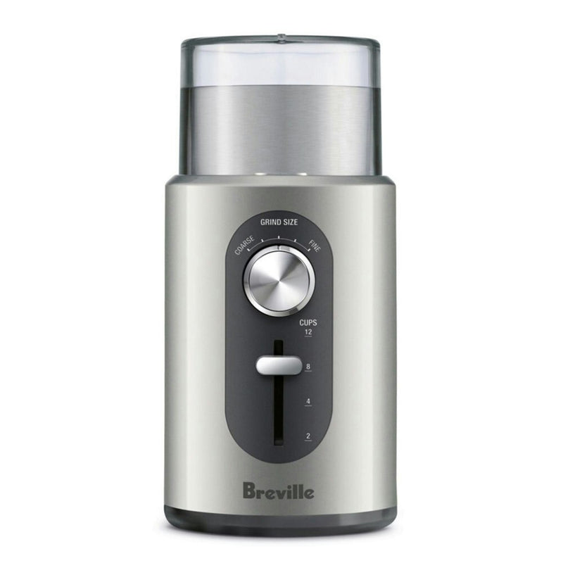 Breville 12Cup Electric Coarse/Fine The Coffee & Spice Grinder/Mill Herbs Silver