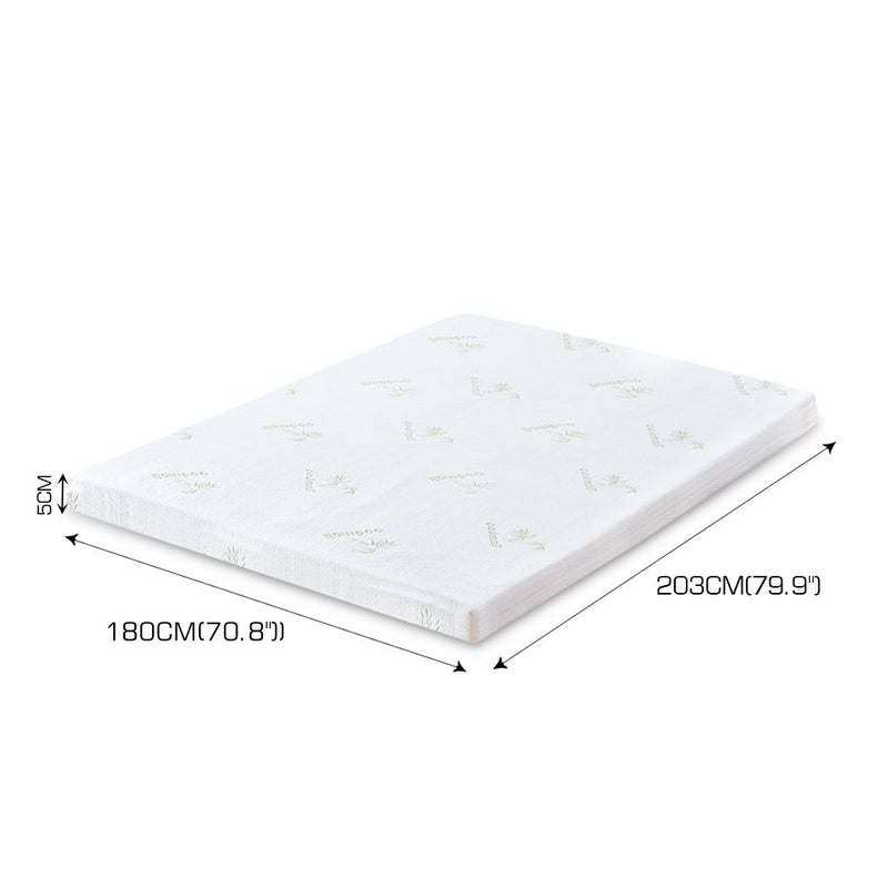 Dreamz 5cm Thickness Cool Gel Memory Foam Mattress Topper Bamboo Fabric King
