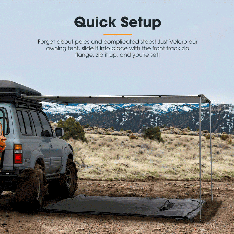 San Hima Car Side Awning 2.5x3m + Awning Tent Waterproof Portable SUV Camping Shade
