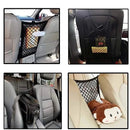 2Pcs Elastic Car Storage Net Bag Between Seat Organizer Barrier Black