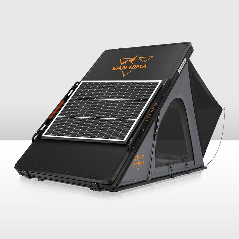 San Hima Kalbarri Lite Rooftop Tent Hardshell Grey+130W Solar Panel+Ladder&Rack