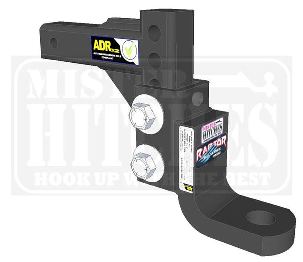 Mister Hitches Raptor 4.5T Super Duty Adjustable Ball Mount - Long Drop Shank