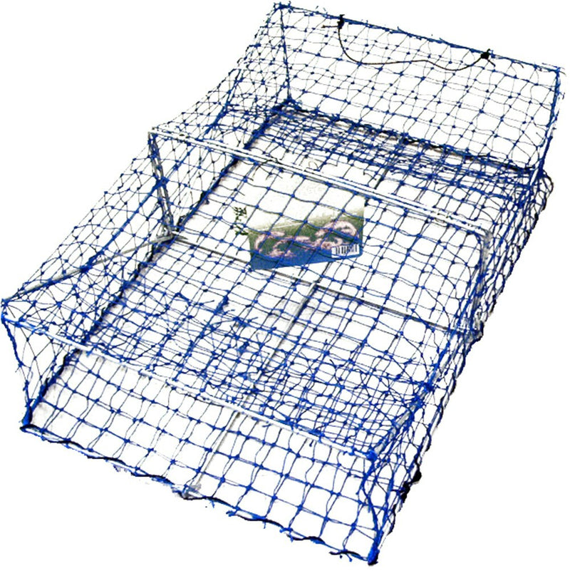 10 x Wilson Heavy Duty Rectangular Crab Traps - Bulk 2 Entry Blue Mesh Crab Pots