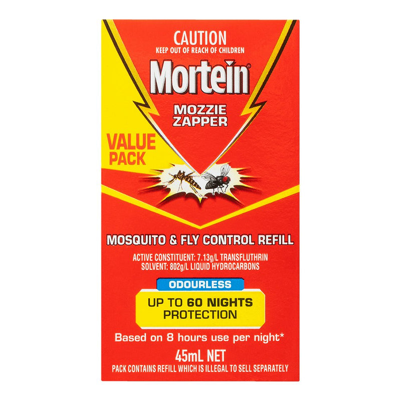 2x Mortein 45ml Mosquito & Fly Control Refill Odourless for Mozzie Zapper/Killer