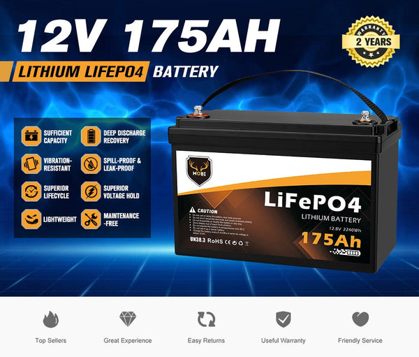 MOBI 12V 20AH 135AH 175AH 200AH 300AH Lithium Iron Battery LiFePO4