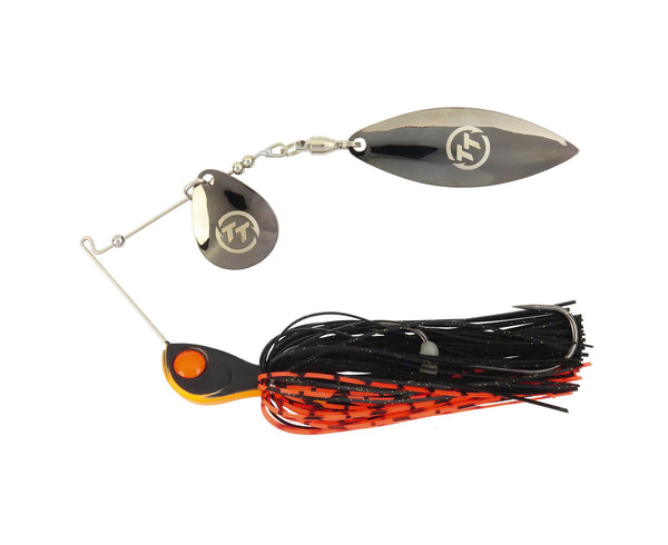 TT Lures 3/8oz Vortex+ Spinnerbait Fishing Lure - ORANGE NIGHTMARE