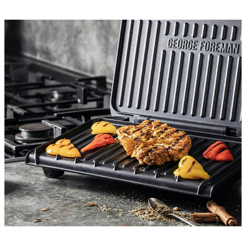 George Foreman 33cm Fit Electric Griller Press Medium Non Stick Food Cooking