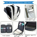 Travel Backpack with Airline-Approved Laptop Compartment and Shoes Compartment - Silver Gray and Chest Bag