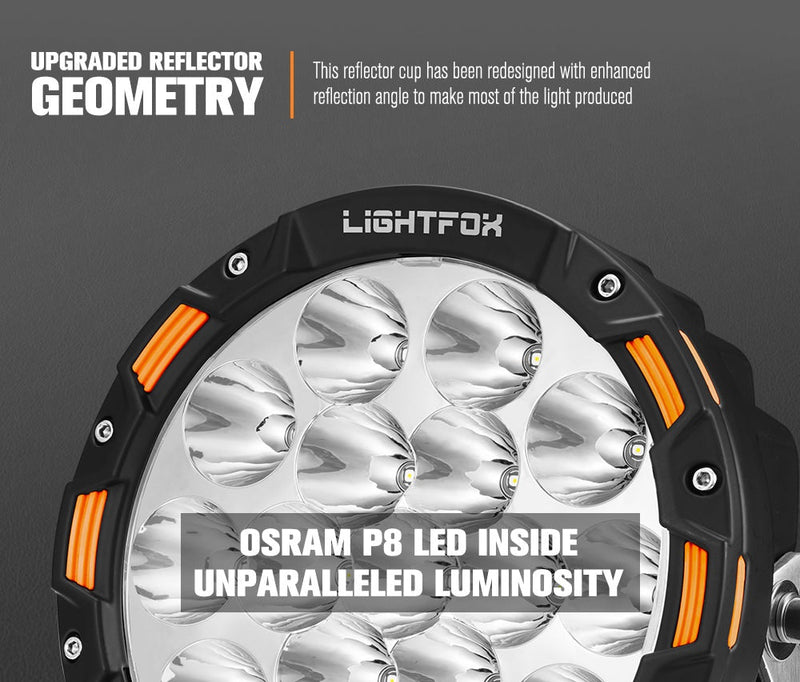 LIGHTFOX 7inch OSRAM LED Driving Spot Lights 1Lux@816m(Pair) 12,603Lumens