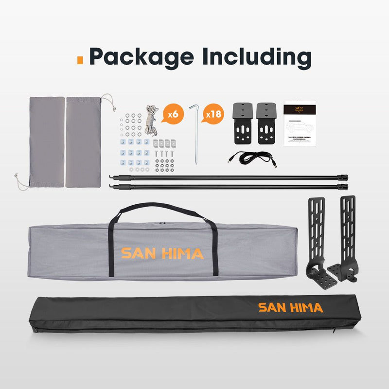 San Hima 180 Degree Awning With Side Wall Car Privacy Screens