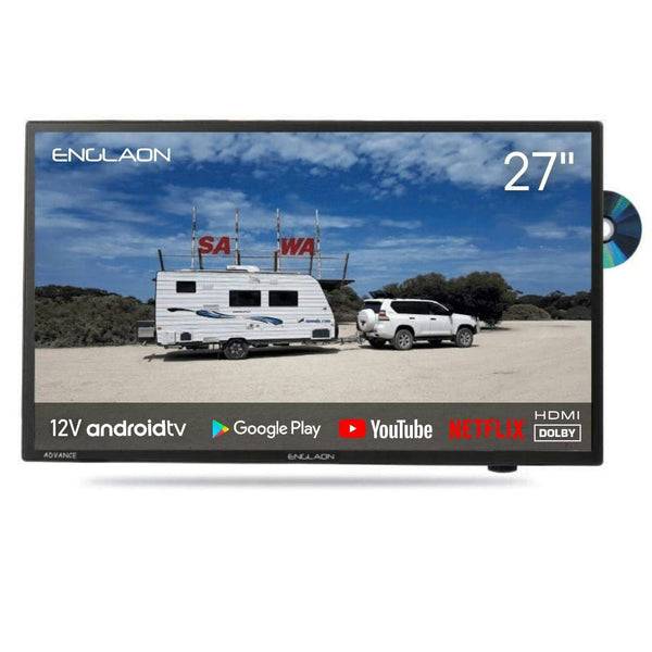 ENGLAON 27″ Full HD Android Smart 12V TV with Built-in DVD player & Chromecast