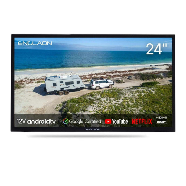 ENGLAON 24’’ HD Smart LED 12V TV With Built-in Chromecast and Bluetooth Android 11