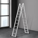Traderight Multi Purpose Ladder Aluminium Folding Platform Extension Step 5.7m