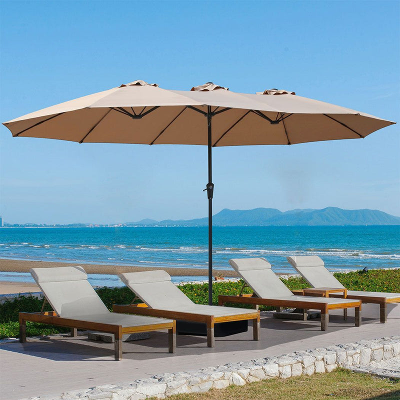 Centra Big Patio Umbrella Twin Outdoor Garden Pool Sun Shade Stand Double-Sided