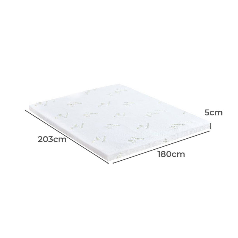 Dreamz 5cm Thickness Cool Gel Memory Foam Mattress Topper Bamboo Fabric King