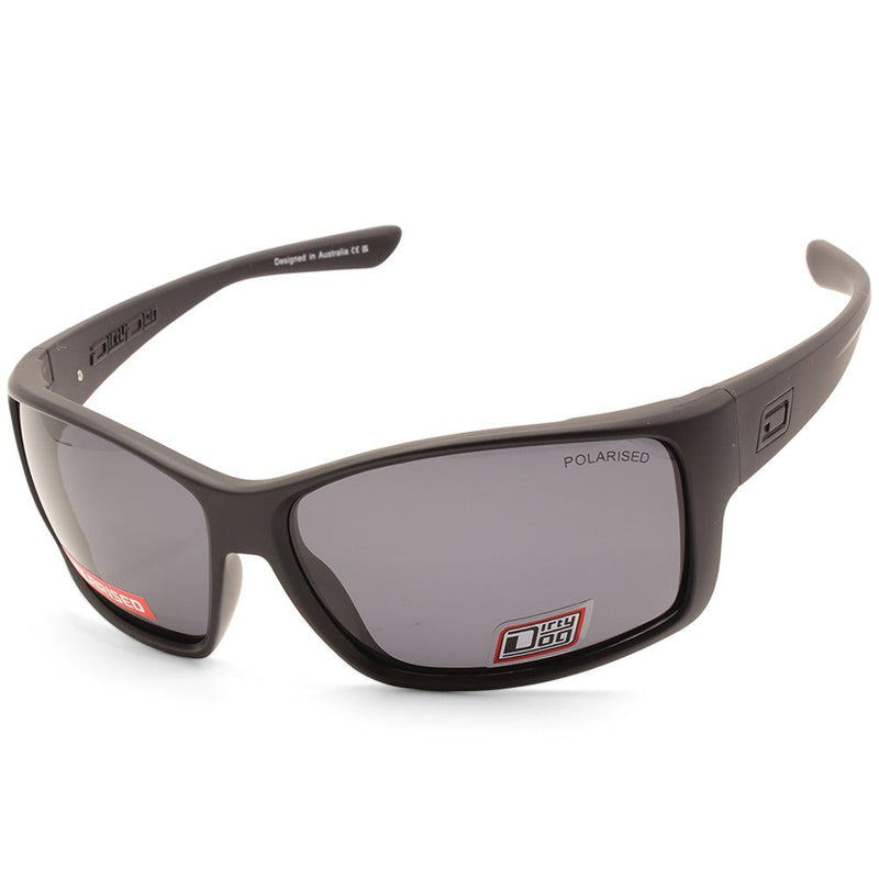 Dirty Dog Hood Satin Black/Grey Polarised Men's Sports Sunglasses