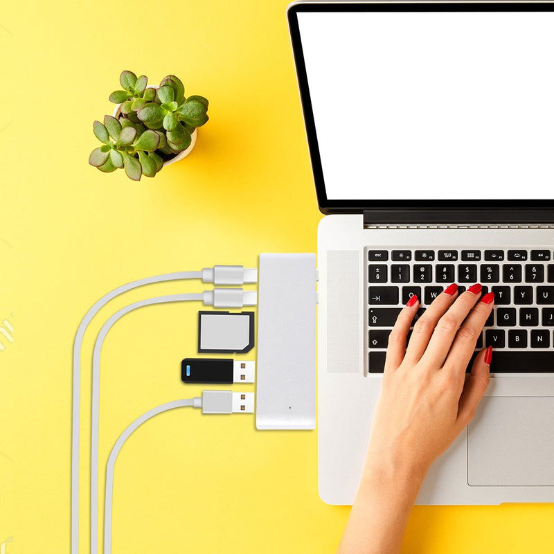 Traderight Group  USB 3.0 Type-C HUB 6 Port Powered Adapter High Speed SpLitter for Macbook pro