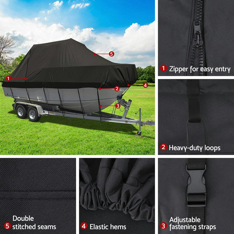 Seamanship Boat Cover Heavy Duty Black (25-27ft)