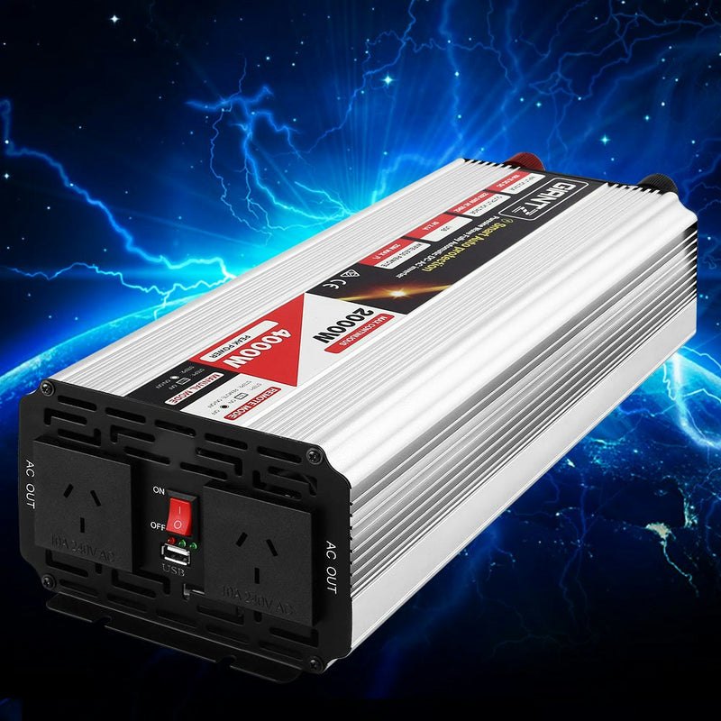 Power Inverter 2000W or 4000W Pure Sine Wave 12V-240V Camping Boat Caravan