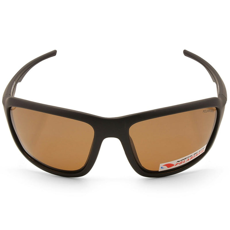 North Beach Leerfish Matte Black/Brown Unisex Polarised Sunglasses 70597