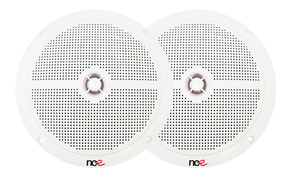 NCE 6.5-INCH WHITE SLIMLINE OUTDOOR SPEAKERS