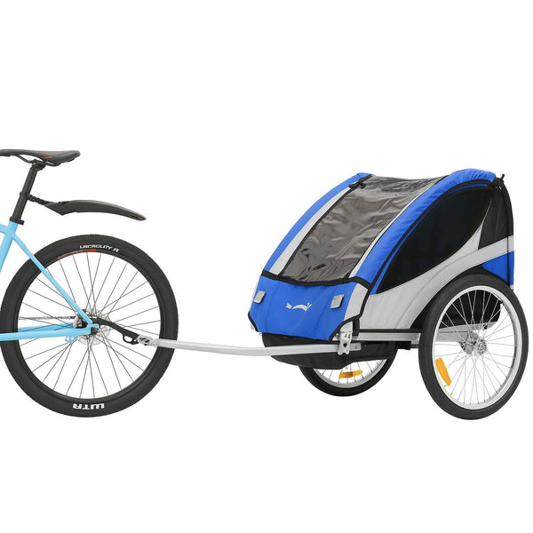 ProSeries 2-Seat Blue Multi-Use Bike Trailer and 3-Wheel Jogger Combo