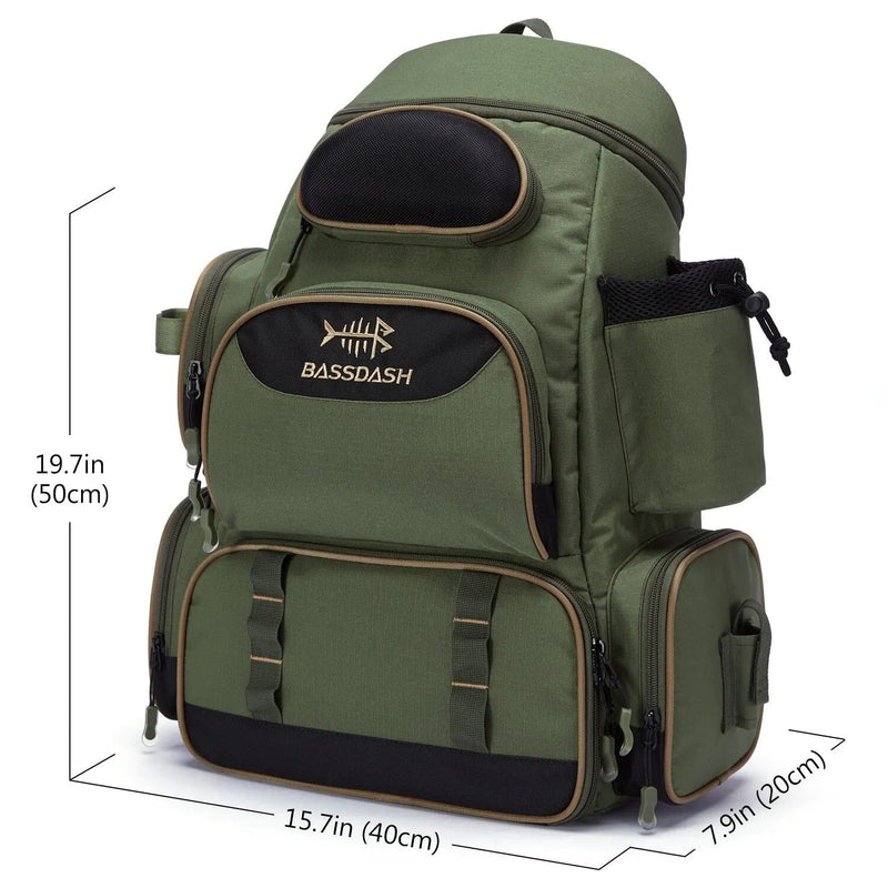 Tactical Fishing Tackle Backpack Polyester Green