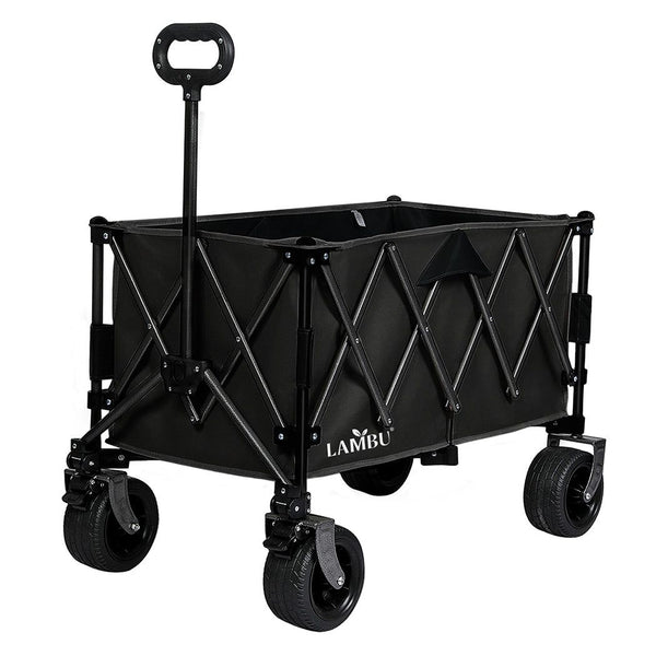 Lambu Folding Trolley Wagon Cart Outdoor Camping Shopping Beach Cart Black