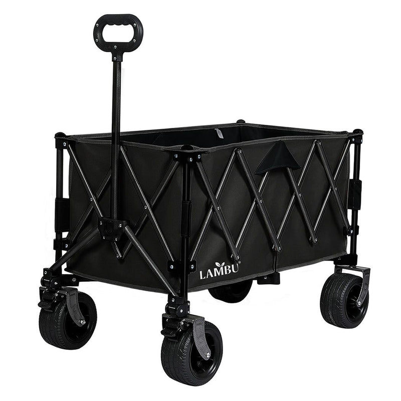 Lambu Folding Trolley Wagon Cart Outdoor Camping Shopping Beach Cart Black