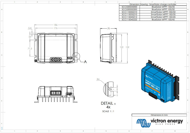 Victron 12/24V 50A SmartSolar MPPT 100/50 Bluetooth Solar Charge Controller