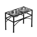 Pawz Dual Elevated Pet Dog Puppy Feeder Bowl Stainless-Steel Food Water Stand