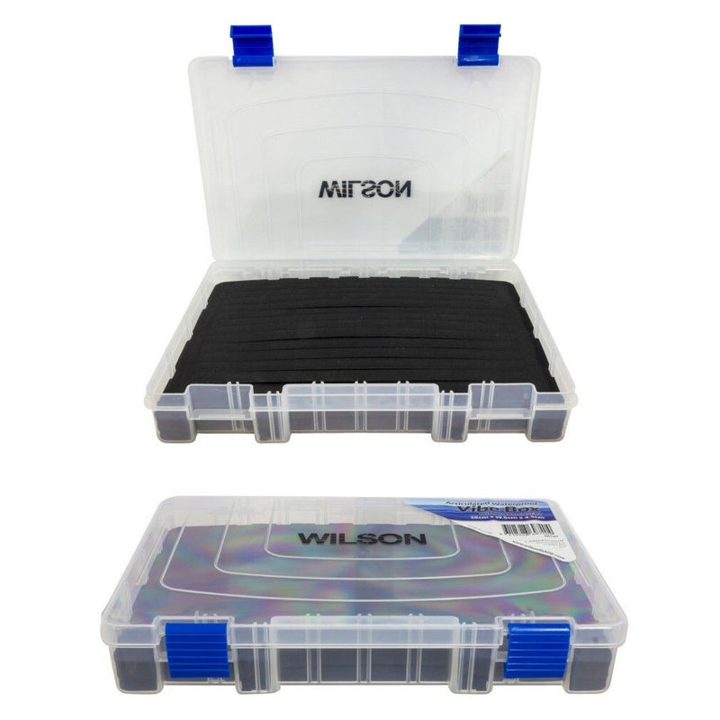 Standard Size Wilson Vibe Fishing Tackle Box with Slotted Foam Base