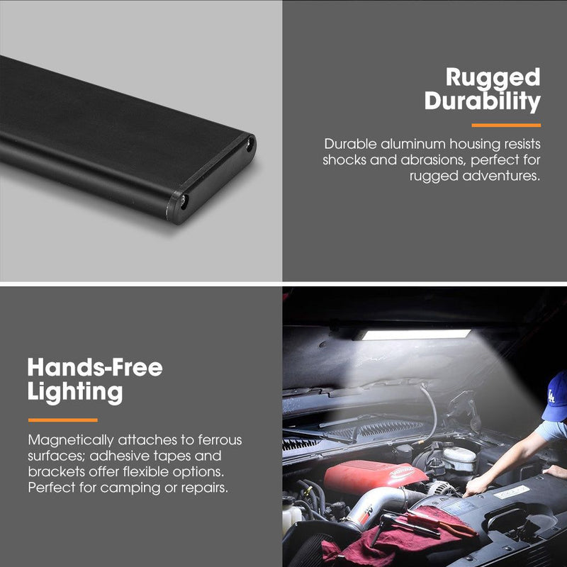 San Hima LED Camping Strip Light White Amber Lamp w/ Rechargeable Battery Black