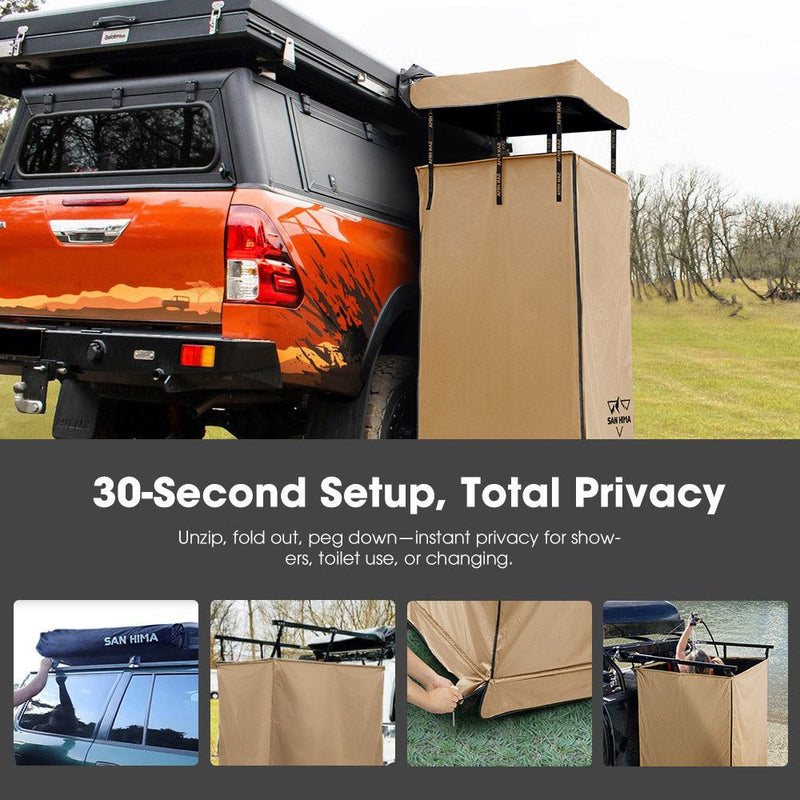 San Hima Camping Shower Tent Awning Fold-Out Brown & Camping Shower Tent Base