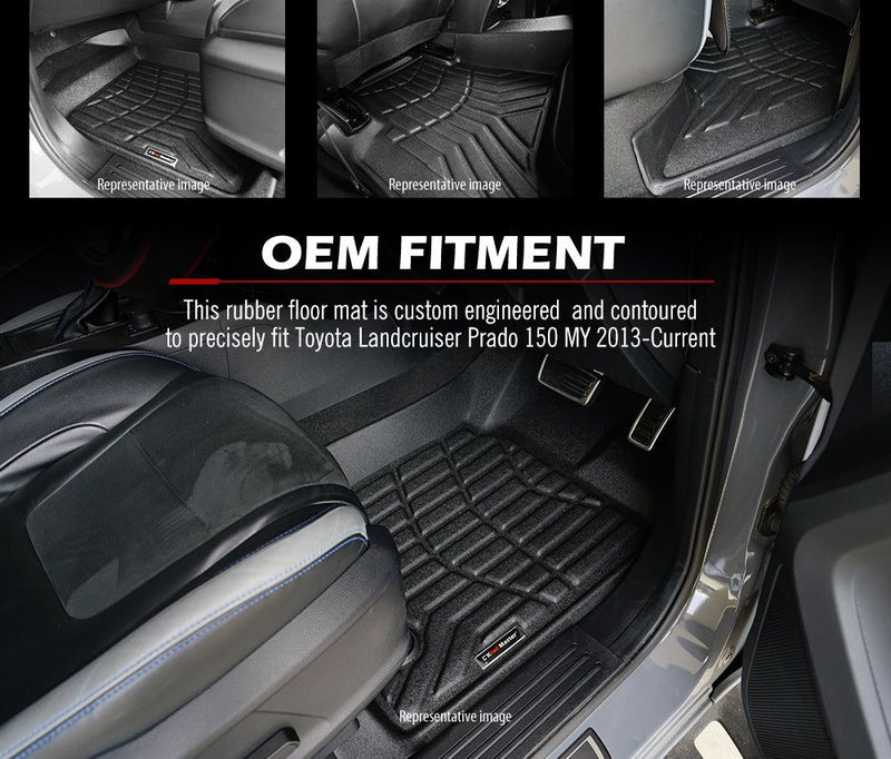 KIWI MASTER 3D TPE Car Floor Mats Liner fit Toyota Landcruiser Prado 150 MY 2013-Current