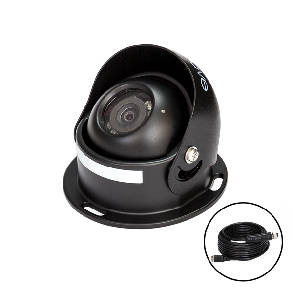 SafetyDave 92° Non-AHD Round Camera (Black) With 15m Heavy Duty 3 in 1 Camera Cable