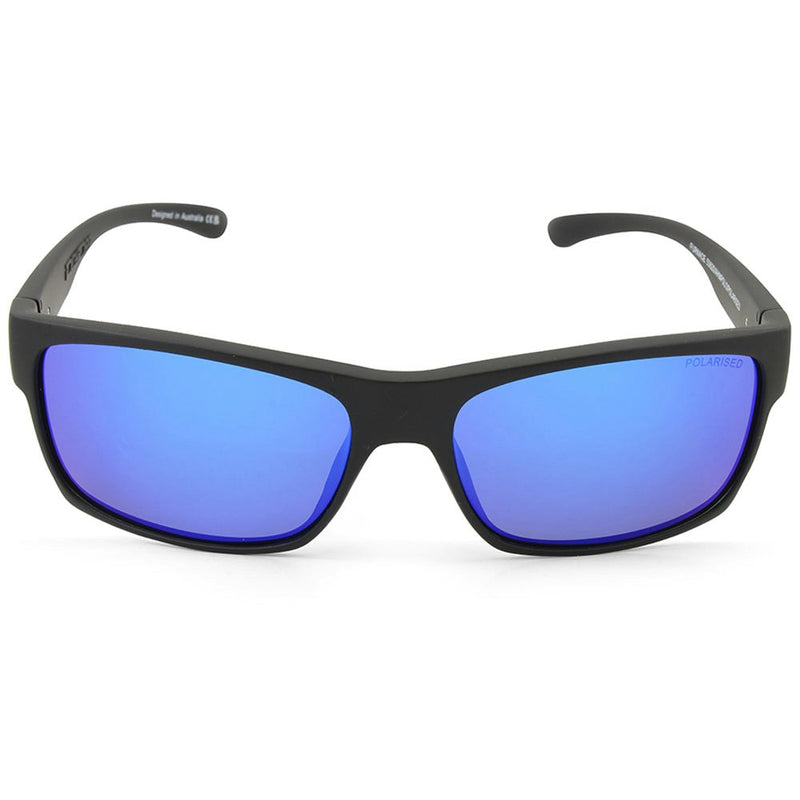 Dirty Dog Furnace Satin Black/Blue Mirror Polarised Unisex Sunglasses 53620