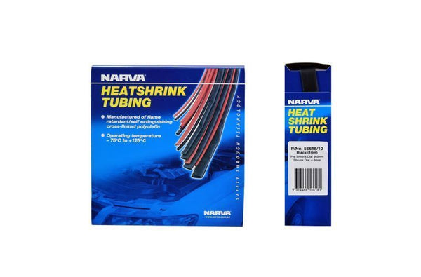 Narva 10m x 9.5mm Black Heat shrink Tubing