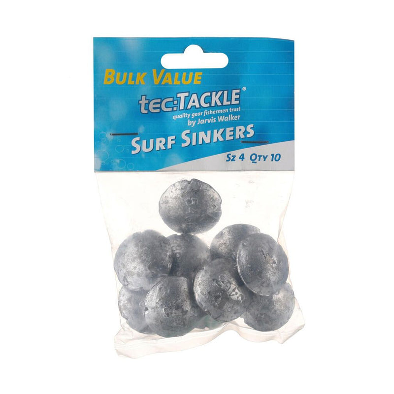 10 Pack of Jarvis Walker Size 4 Surf Sinkers - Value Pack