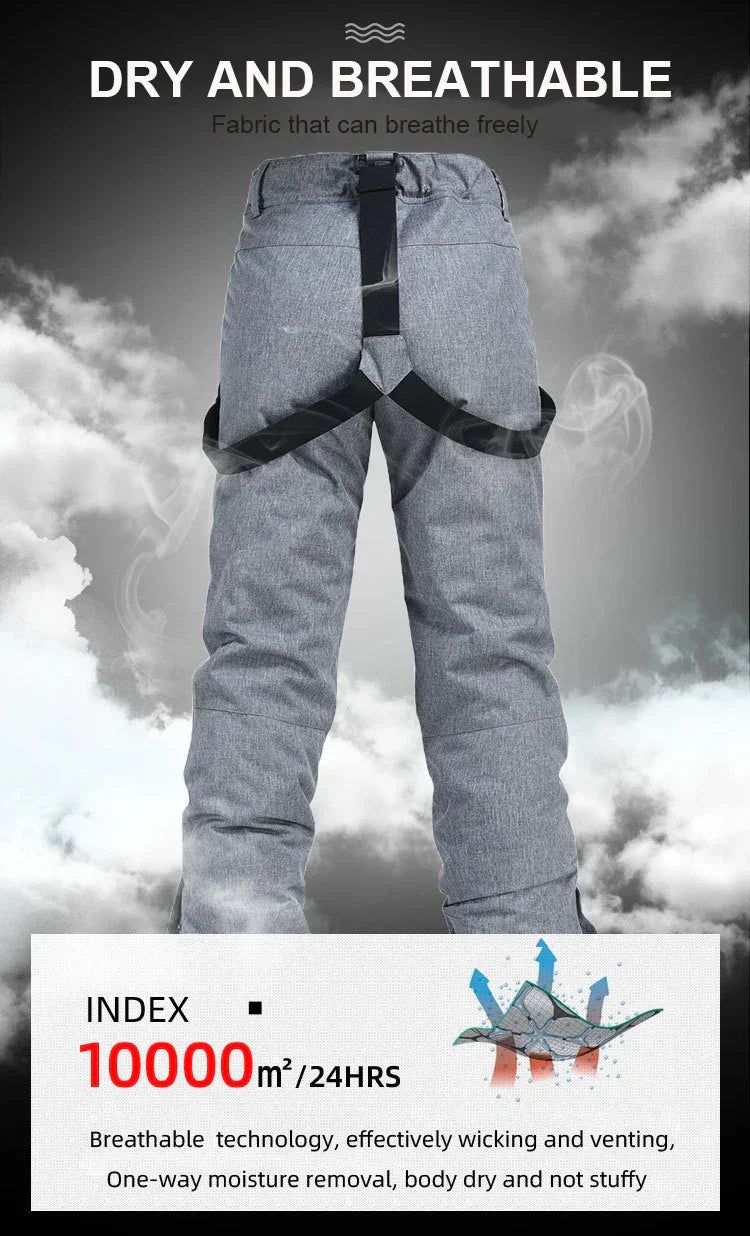 High-Quality Men Women Winter Thick Warm Skiing Pants