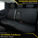 Nissan Patrol Y62 Ti & Warrior GP4 Neoprene 2nd Row Seat Covers