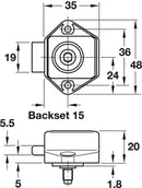 MINI PUSH BUTTON CATCH - MATTE NICKEL