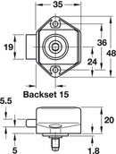 Mini Push Button Catch - Matte Nickel