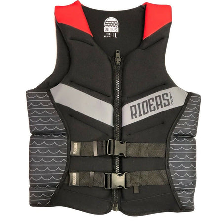 Riders Inc Black Red Men's PFD Life Jacket Buoyancy Vest