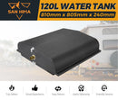 120L Poly Water Tank Camper Trailers Caravans 4WD Truck Universal Black 4X4