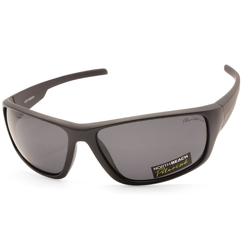 North Beach Freddy Satin Black/Grey Polarised Men's Sunglasses
