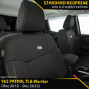 Nissan Patrol Y62 Ti & Warrior GP4 Neoprene 2x Front Row Seat Covers