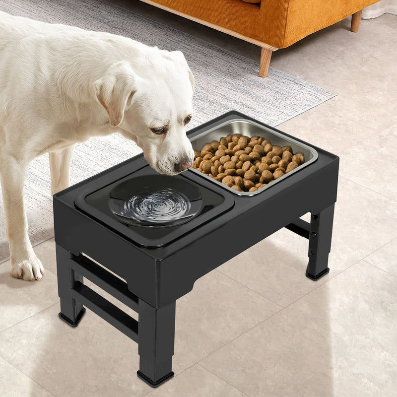 Pawz Elevated Pet Feeder 4 Height Adjustable Dog Stainless-Steel Non-Slip Bowl