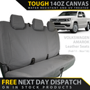 Volkswagen Amarok 2H (Leather Seats) Retro Canvas Rear Row Seat Covers (In Stock)